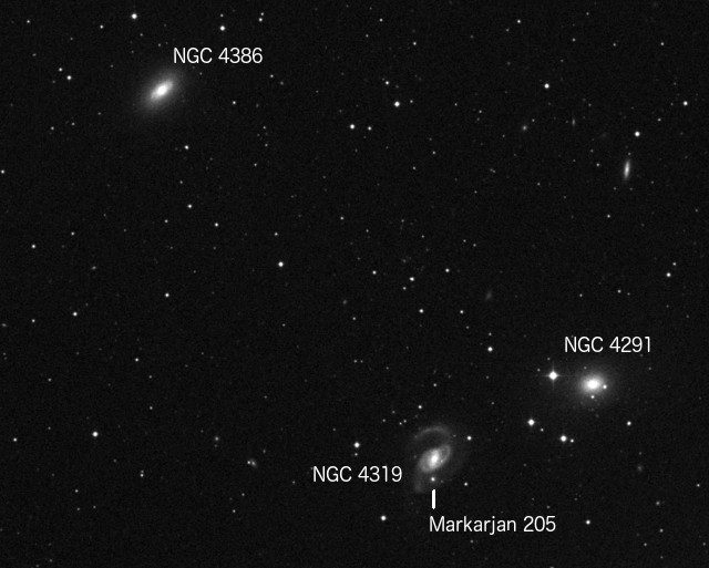 NGC 4319, 4291, 4386, Digitized Sky Survey